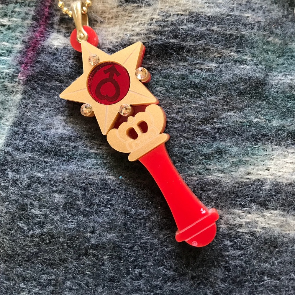 Super Sailor Mars Transformation Pen Necklace